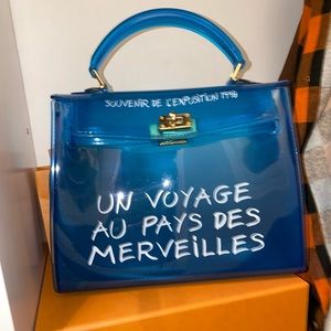 Hermès Kelly vinyl bag -blue